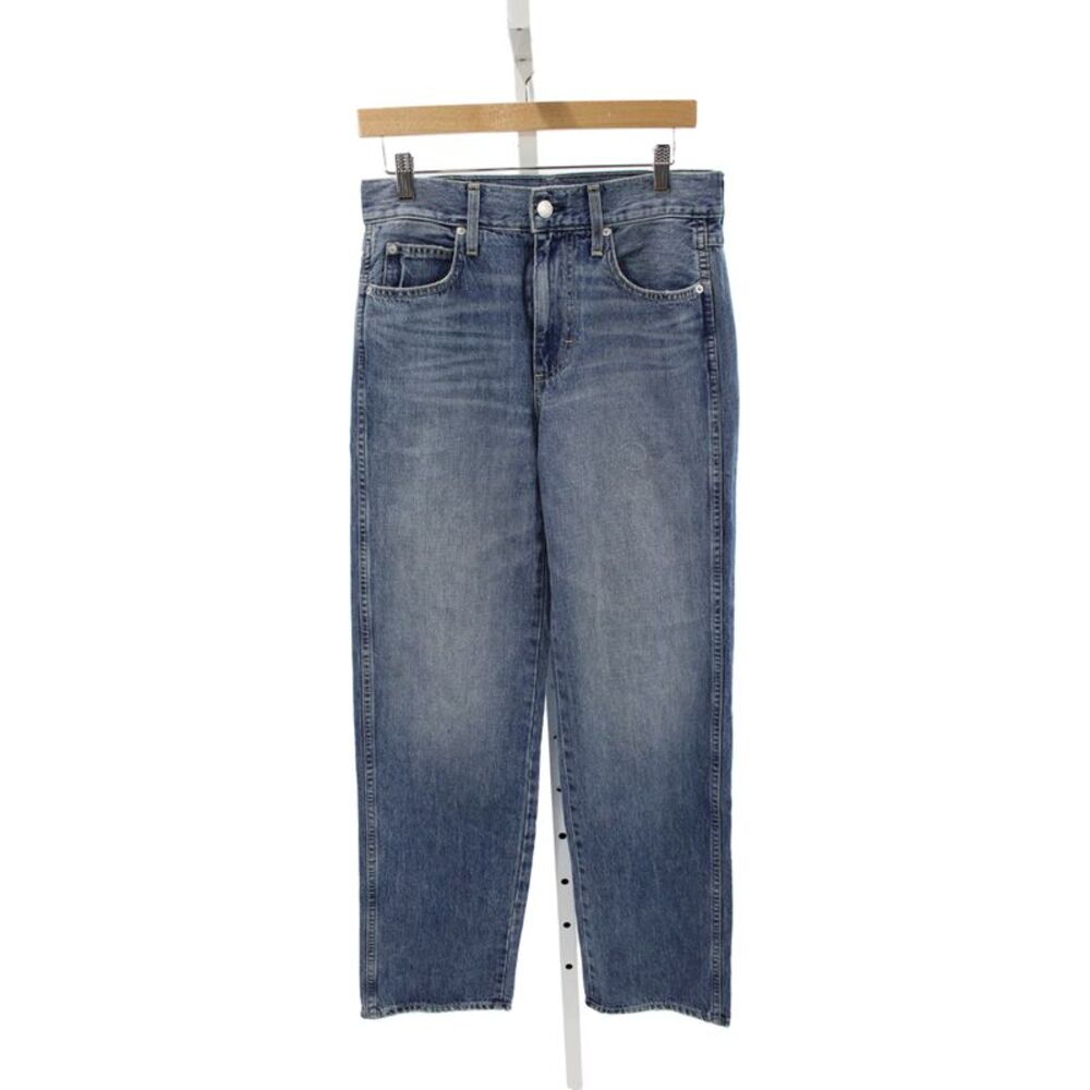 Amo Unisex Straight Blue Jeans 100% Cotton High Rise Size 25